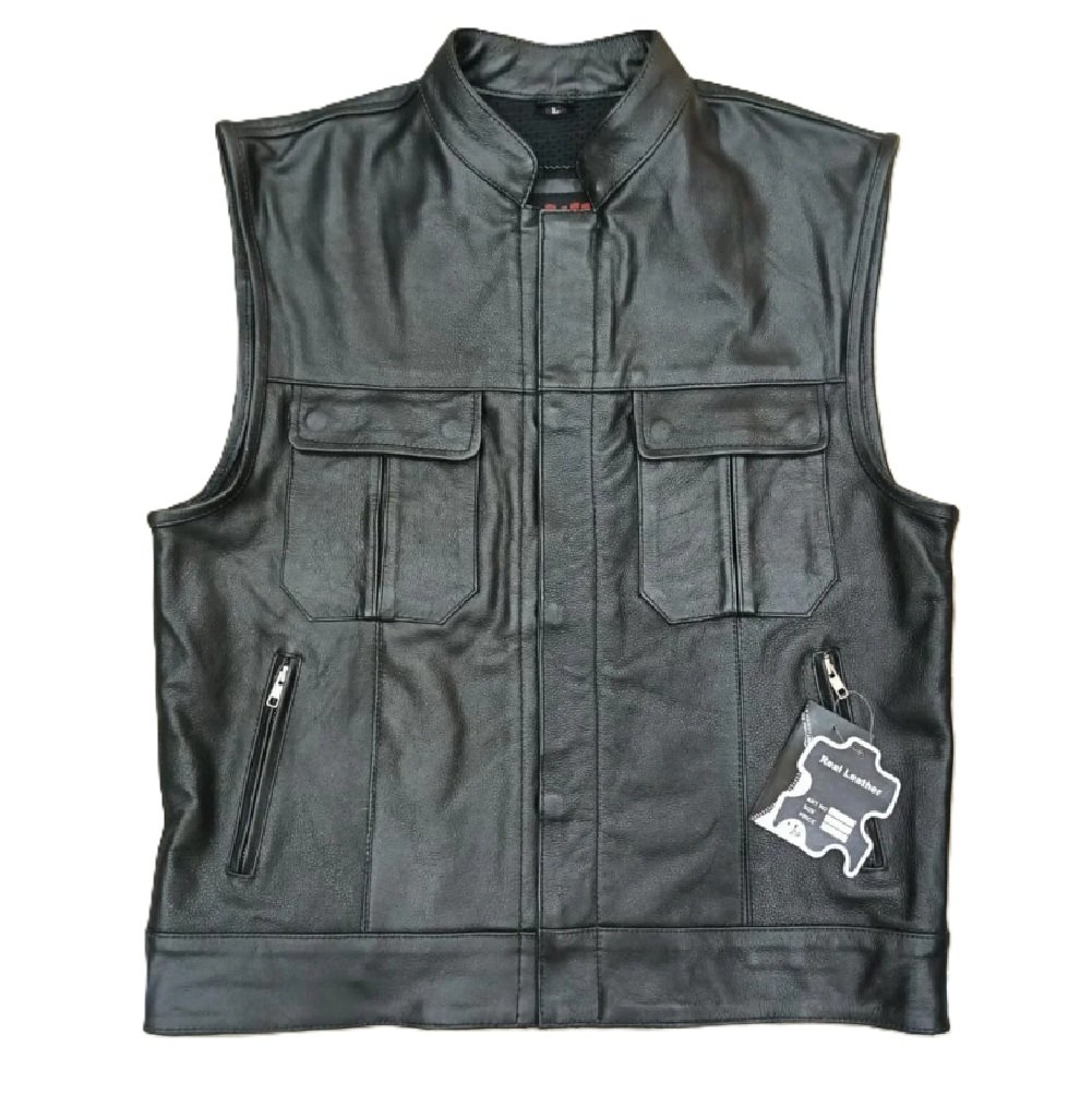 Club Style & Vintage Classic Real Leather Rider Vest - Image 8