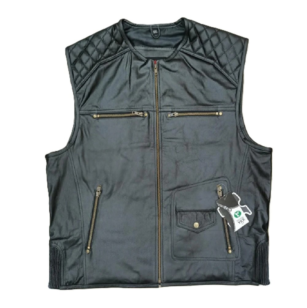 Club Style & Vintage Classic Real Leather Rider Vest - Image 4