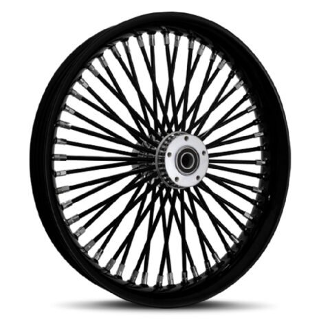 21″ Touring Harley Front 52 Fat Spoke Wheels Dual Disc 3.5″ Wide Black