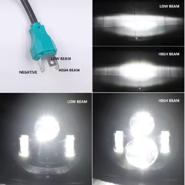 51W 5.75″ LED Headlight Harley Sportster Dyna Indian Motorcycles - Image 2