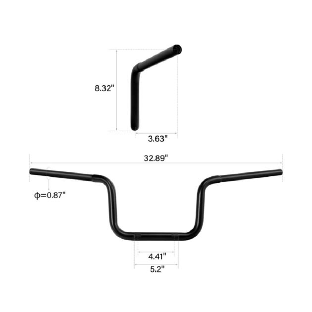 22-24 Sportster S Nightster 975 8" Rise Handlebar Black - Image 2