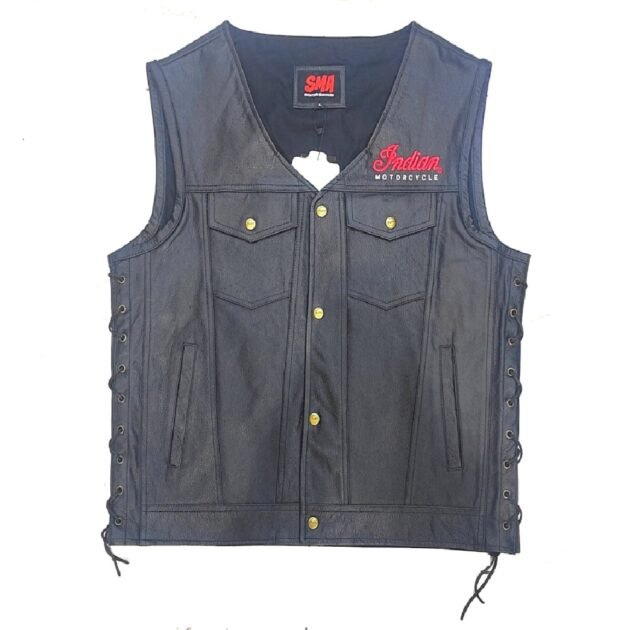 Indian Men & Women Real Leather Classic Vintage & Club Style Vest - Image 3