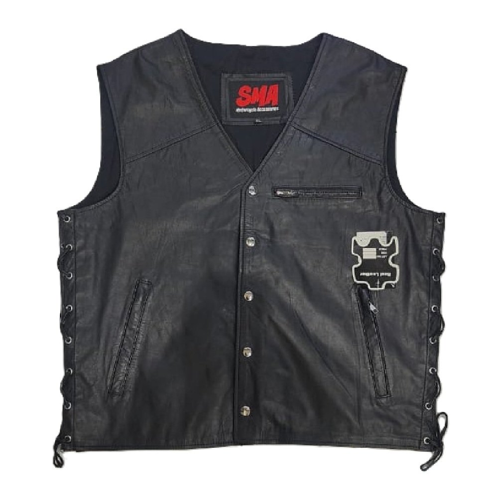 Club Style & Vintage Classic Real Leather Rider Vest - Image 11