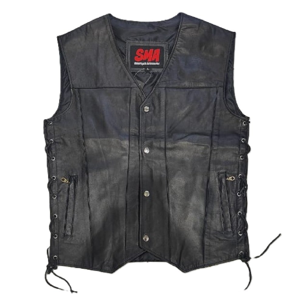 Club Style & Vintage Classic Real Leather Rider Vest - Image 12