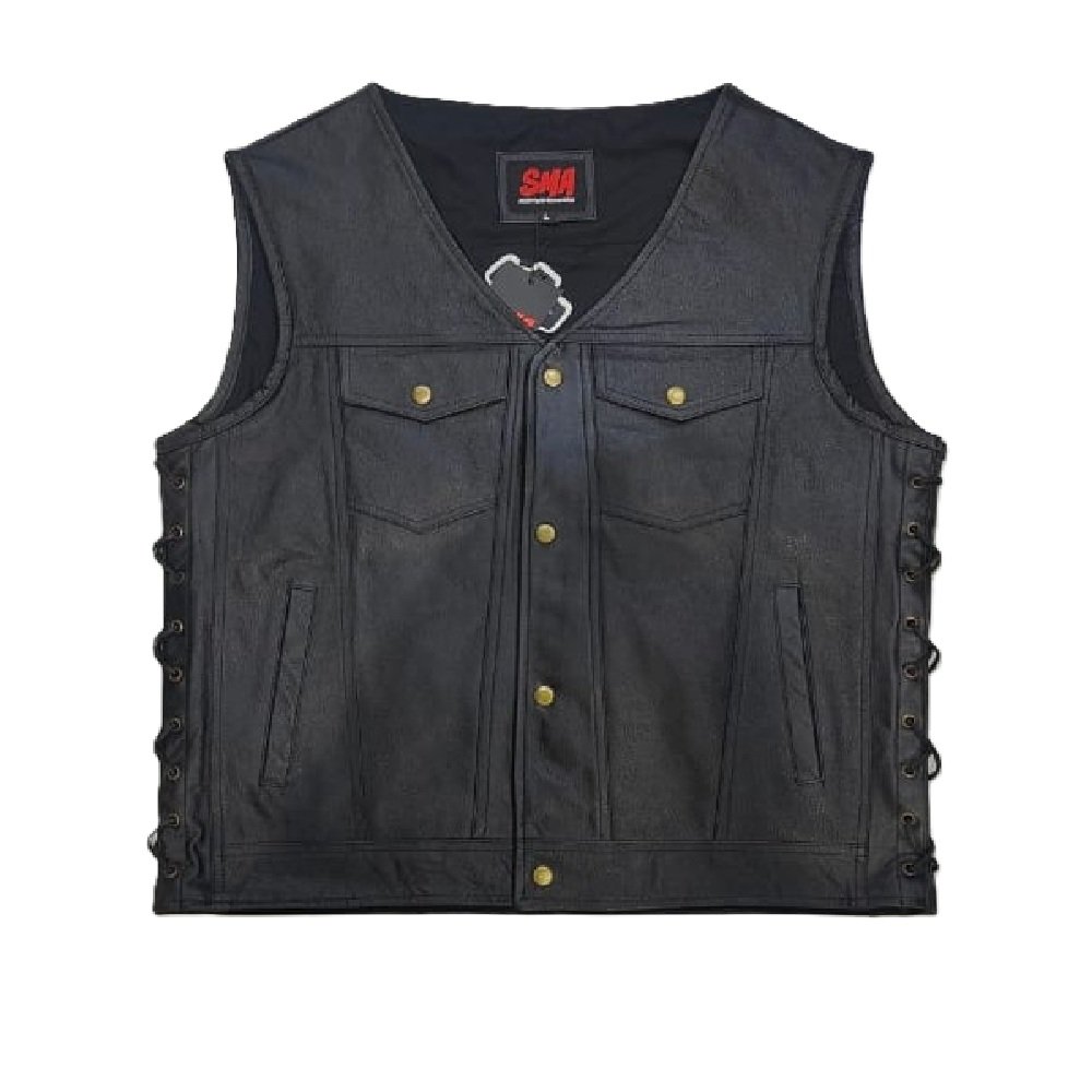 Club Style & Vintage Classic Real Leather Rider Vest - Image 10