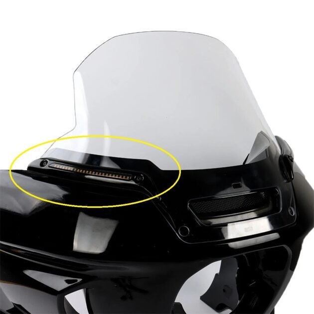 El Diablo Fairing Windshield Trim Turn Signal Amber White LED - Image 2