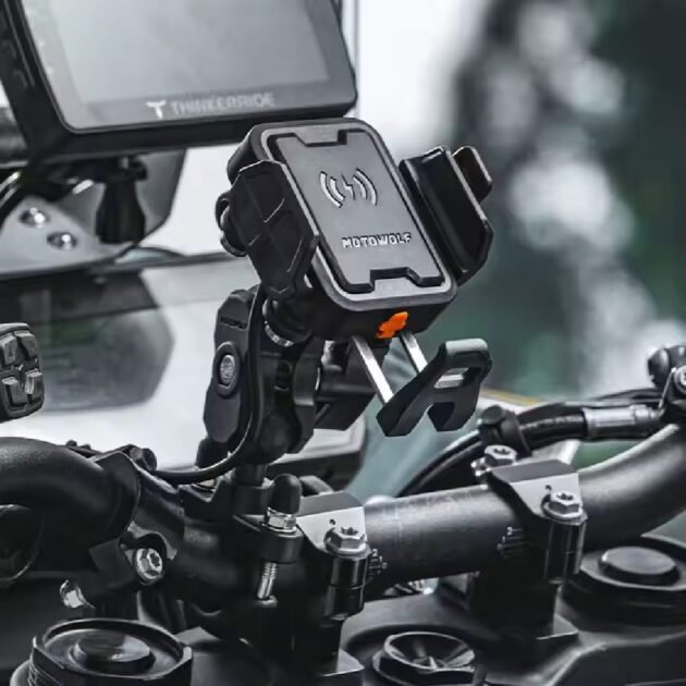 Motowolf Mini Phone Holder Fast Lock Shock Absorber with Charger - Image 2