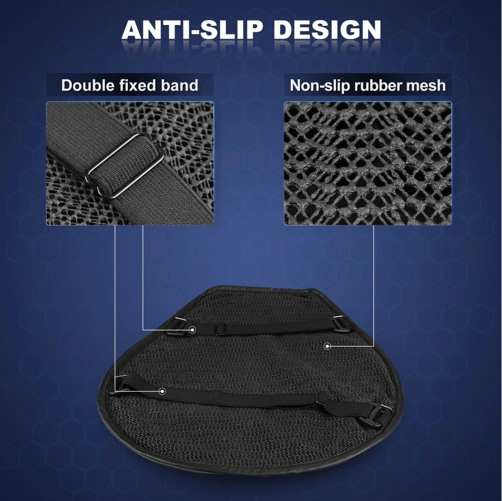 Universal Portable and Air Permeable Motorcycle Gel Seat Cushion Seat Pad Cover With Extra Mesh Cover - Image 2