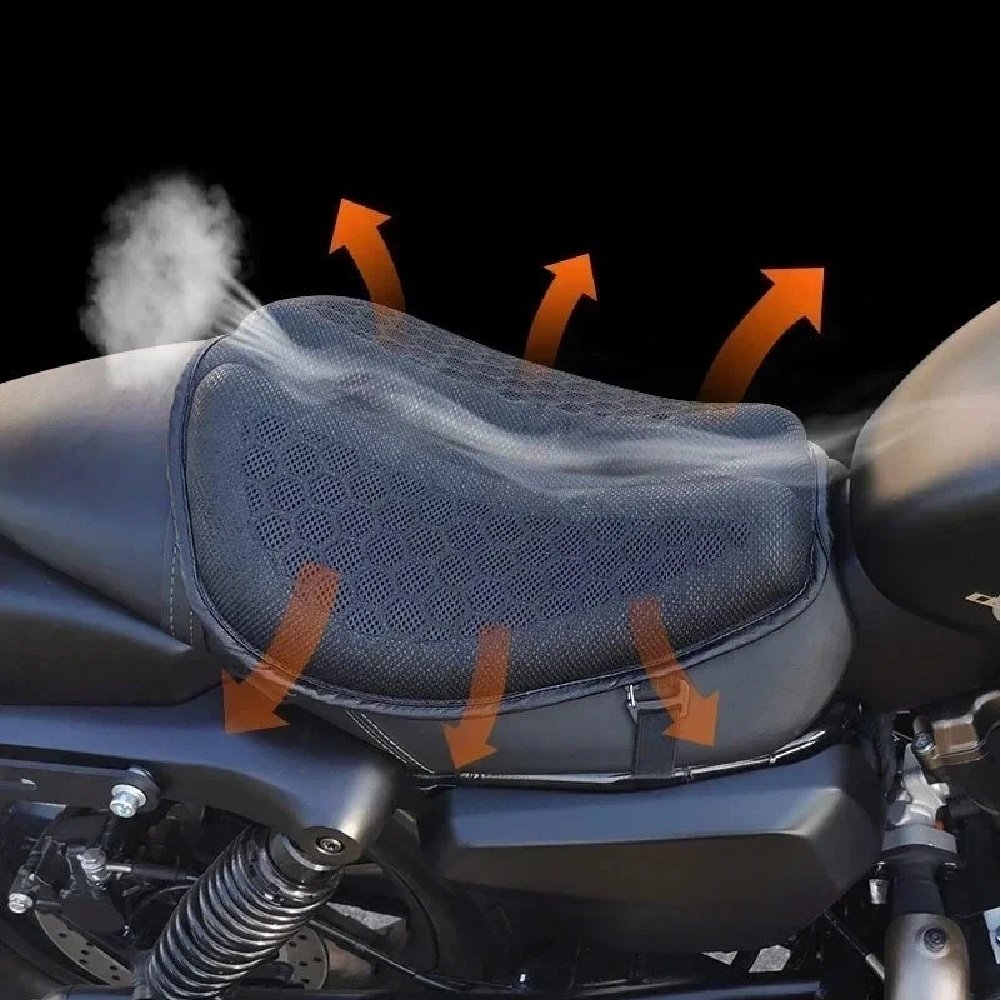 Universal Portable and Air Permeable Motorcycle Gel Seat Cushion Seat Pad Cover With Extra Mesh Cover - Image 3