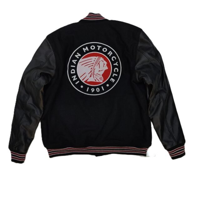 Varsity Jacket Style for Riding or Casual Made of Real Leather Fur Wool and Denim - Image 2