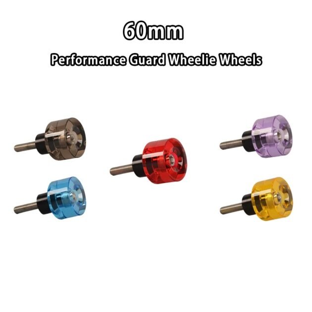 60mm Performance Saddlebag Engine Guard Wheelie Wheels Tip Neon Colors