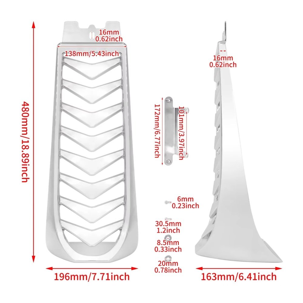 18-UP Softail M8 Chin Spoiler Radiator Protection Cover Chrome - Image 3