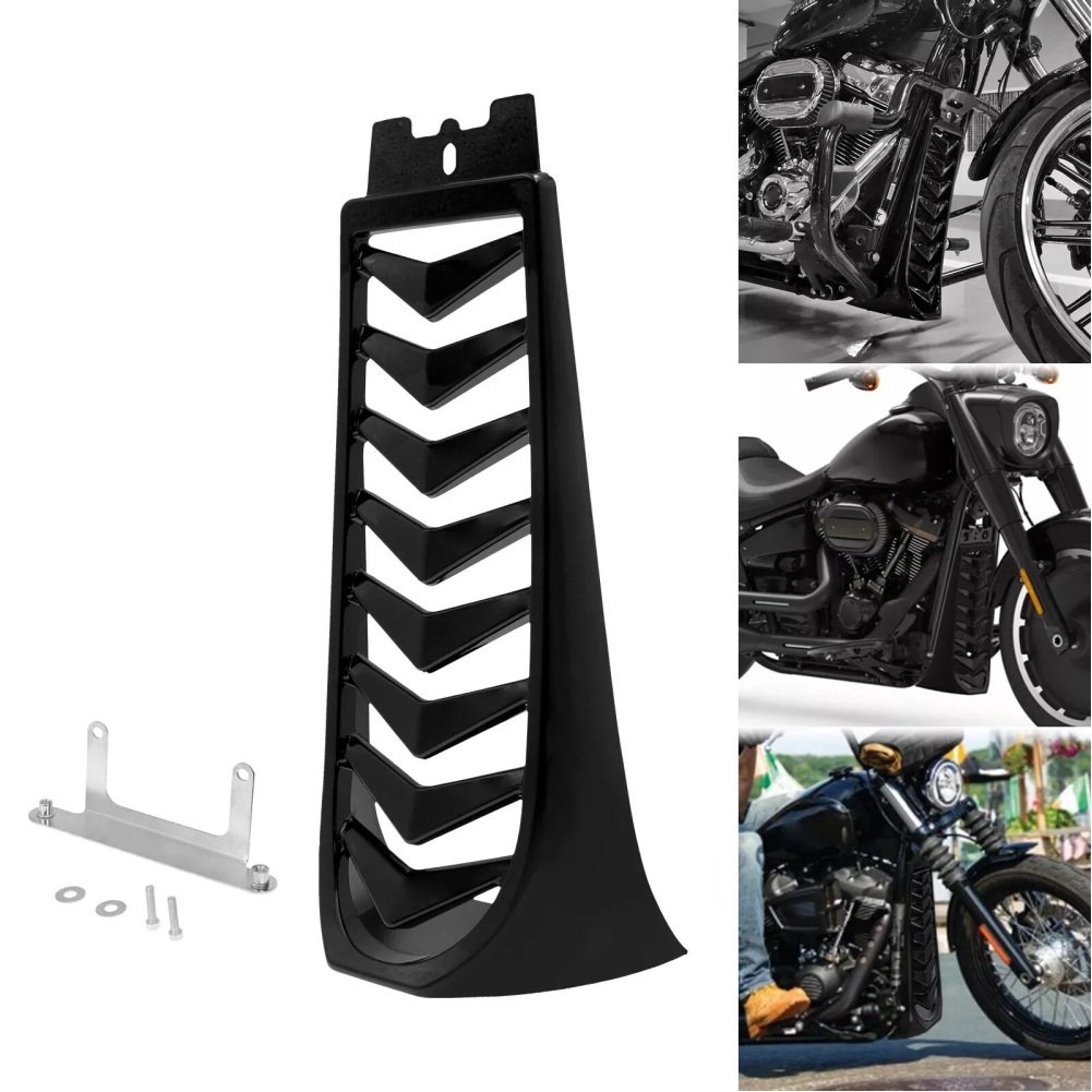 18-UP Softail M8 Chin Spoiler Radiator Protection Cover Black - Image 2