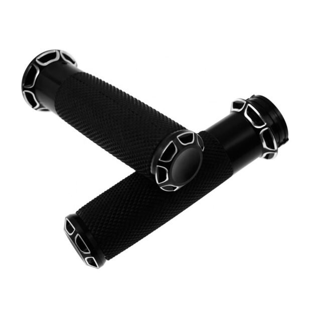 Harley CNC Throttle Grips Black - Image 3