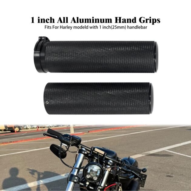 Harley CNC Throttle Grips Black - Image 3