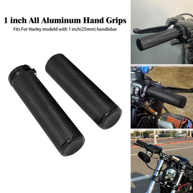 Harley CNC Throttle Grips Black - Image 2