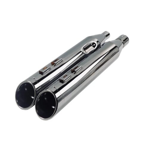 17-23 Touring 4.5″ Slip-On Muffler Torched Chrome fits Harley Touring Motorcycles