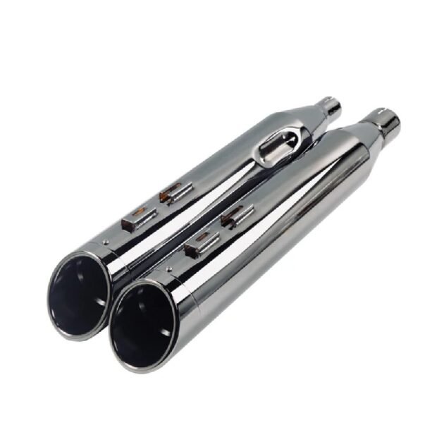 17-23 Touring 4.5″ Slip-On Muffler Torched Chrome fits Harley Touring Motorcycles