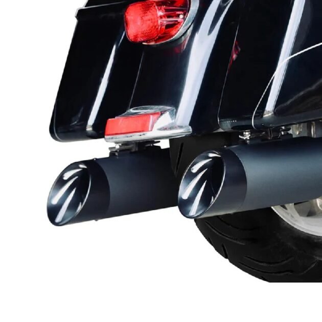 95-16 Touring 5.0″ Slip-On Muffler Black Coated fits Harley Touring Motorcycles - Image 2