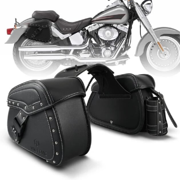 Universal Fitment PU Leather Saddlebags - Image 2