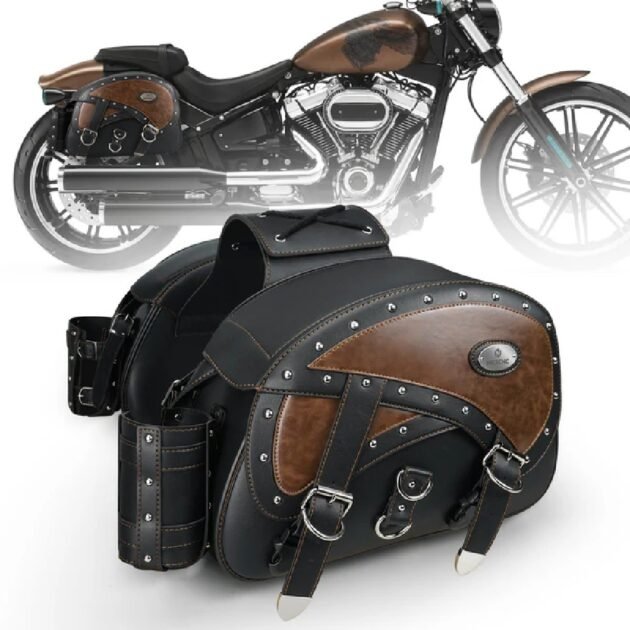 Universal Fitment PU Leather Saddlebags - Image 2