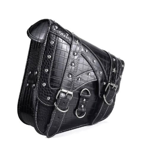 Faux Leather Swing Arm Side Bag for Softail Fatboy Breakout Heritage
