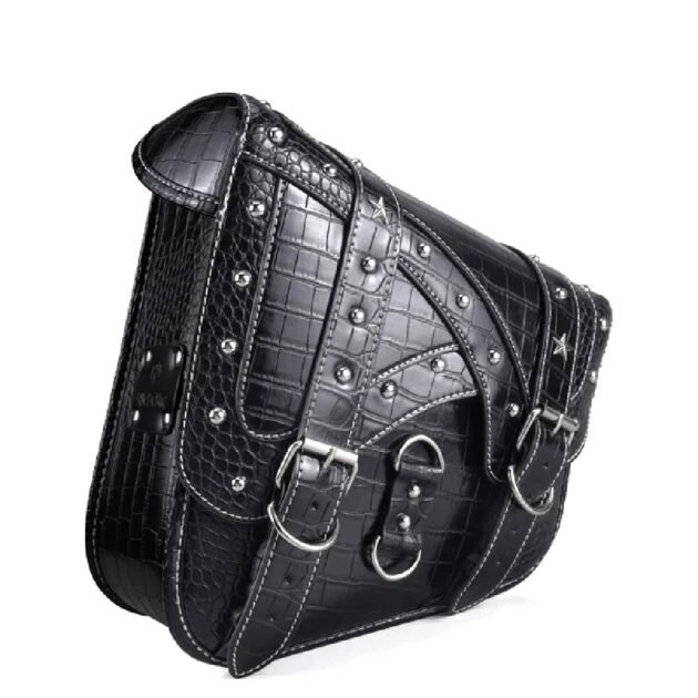 Faux Leather Swing Arm Side Bag for Softail Fatboy Breakout Heritage