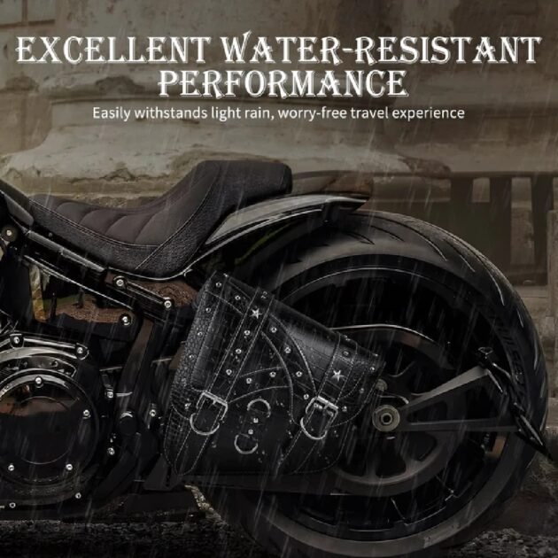 Faux Leather Swing Arm Side Bag for Softail Fatboy Breakout Heritage - Image 2