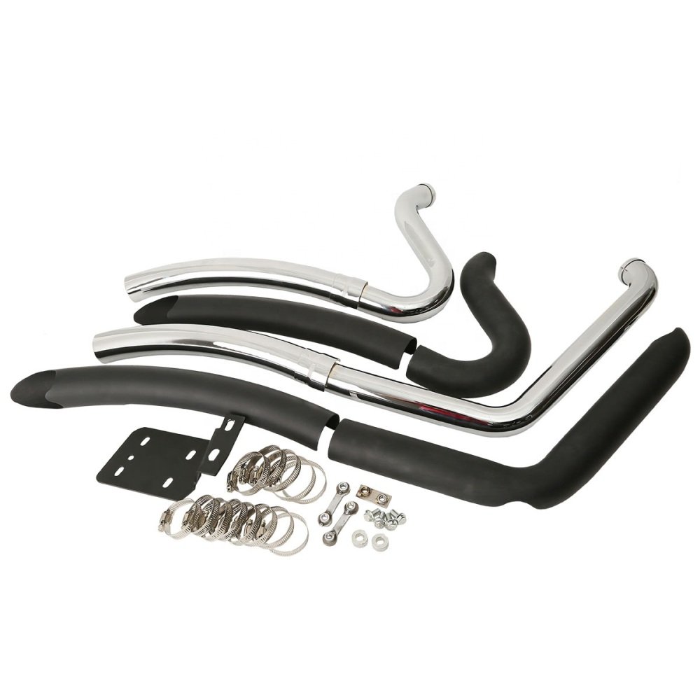 01-17 Softail Drag Pipe Exhaust Black