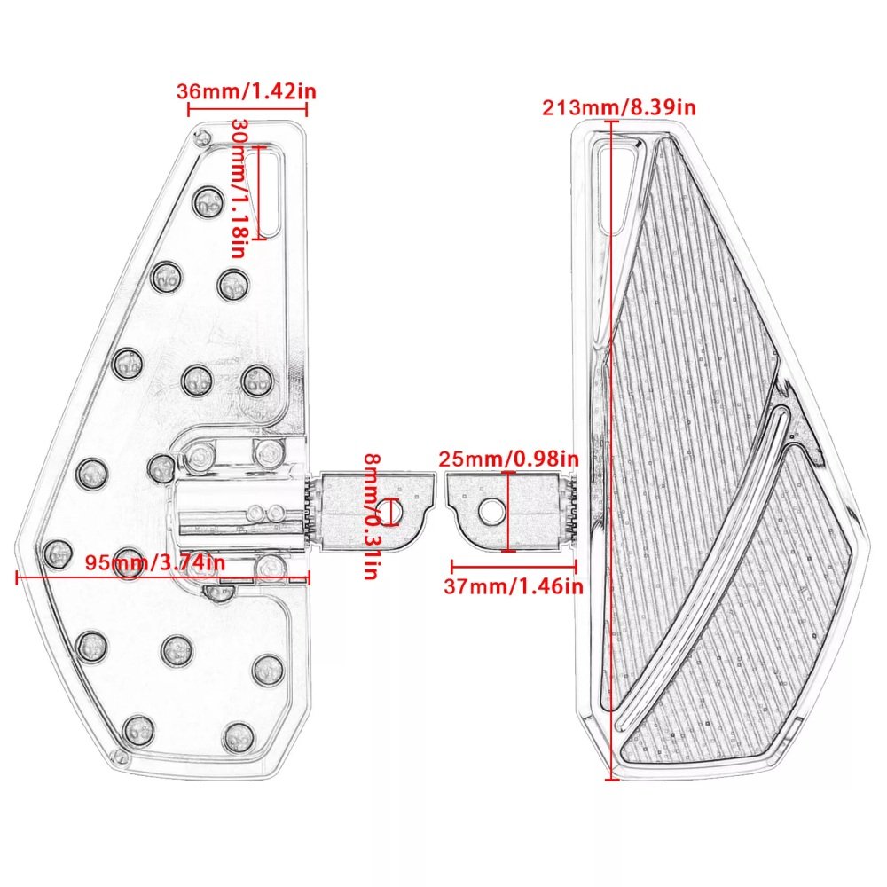 18-Up Softail M8 Streetbob, Low Rider, Fatbob, Breakout, Sport Glide Driver Mini Floor Board - Image 4