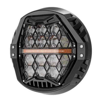 04-22 Dyna Softail Sportster 48 883 1200 Honeycomb Headlight 35-75 Watts