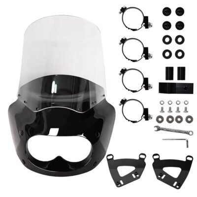 08-17 Dyna Fatbob Memphis Shades Club Style Fairing 15" Windscreen Clear Lens
