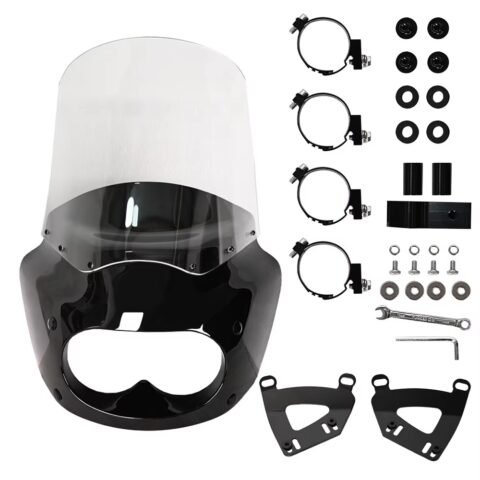 08-17 Dyna Fatbob Club Style Fairing 15" Windscreen Clear Lens