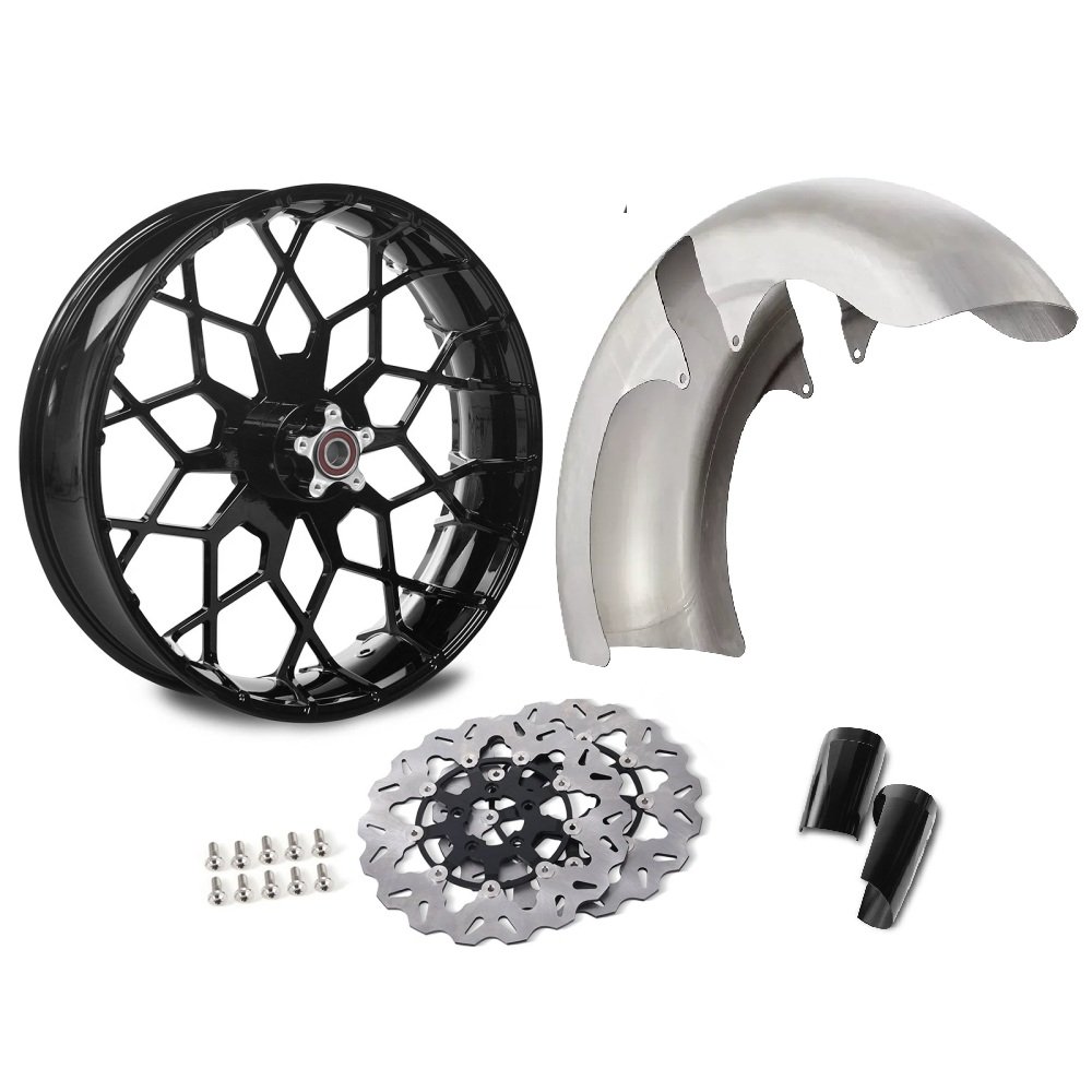 18″ Front Fat Bagger Forge Wheel Kit Black