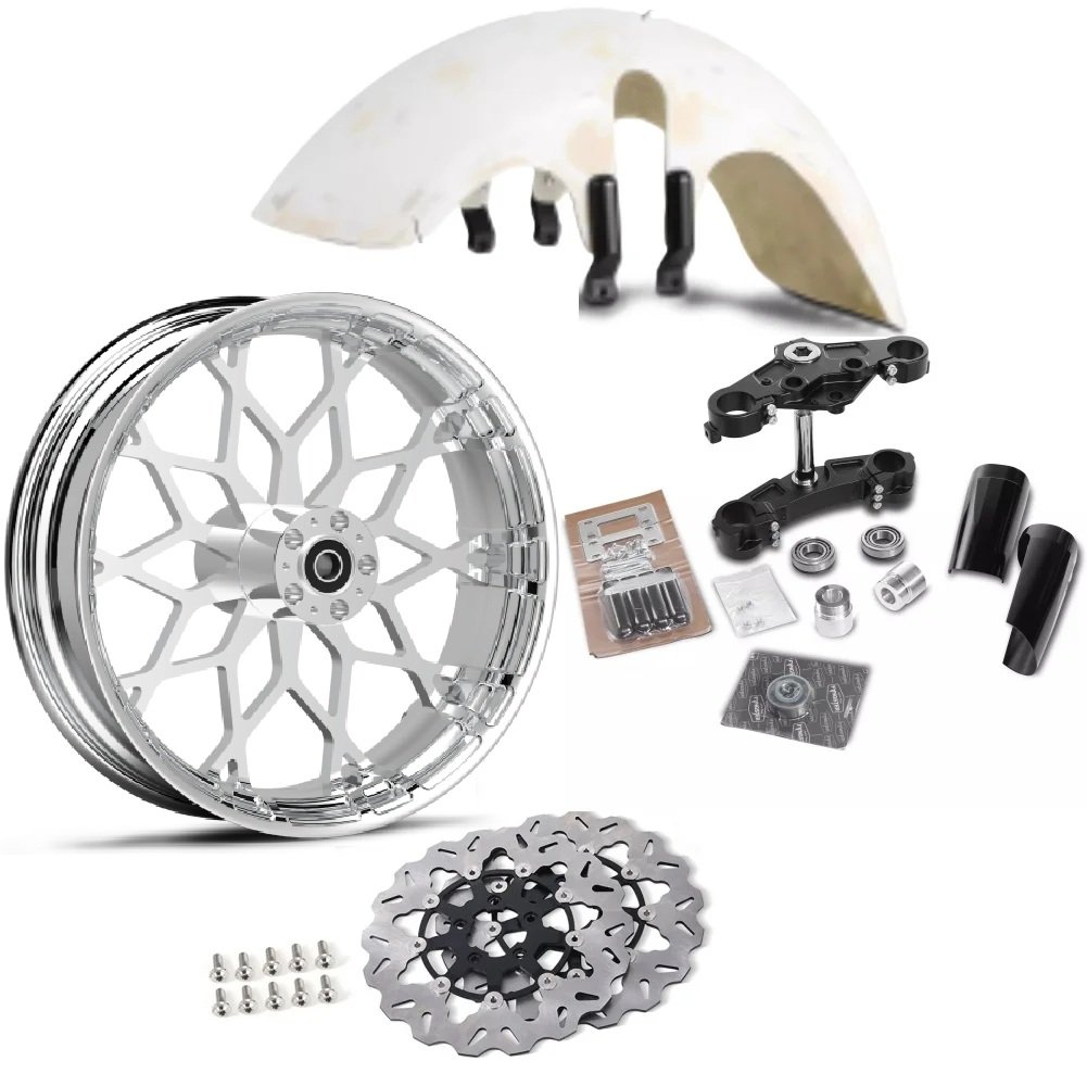 21″ Front Fat Bagger Forge Wheel Kit Chrome