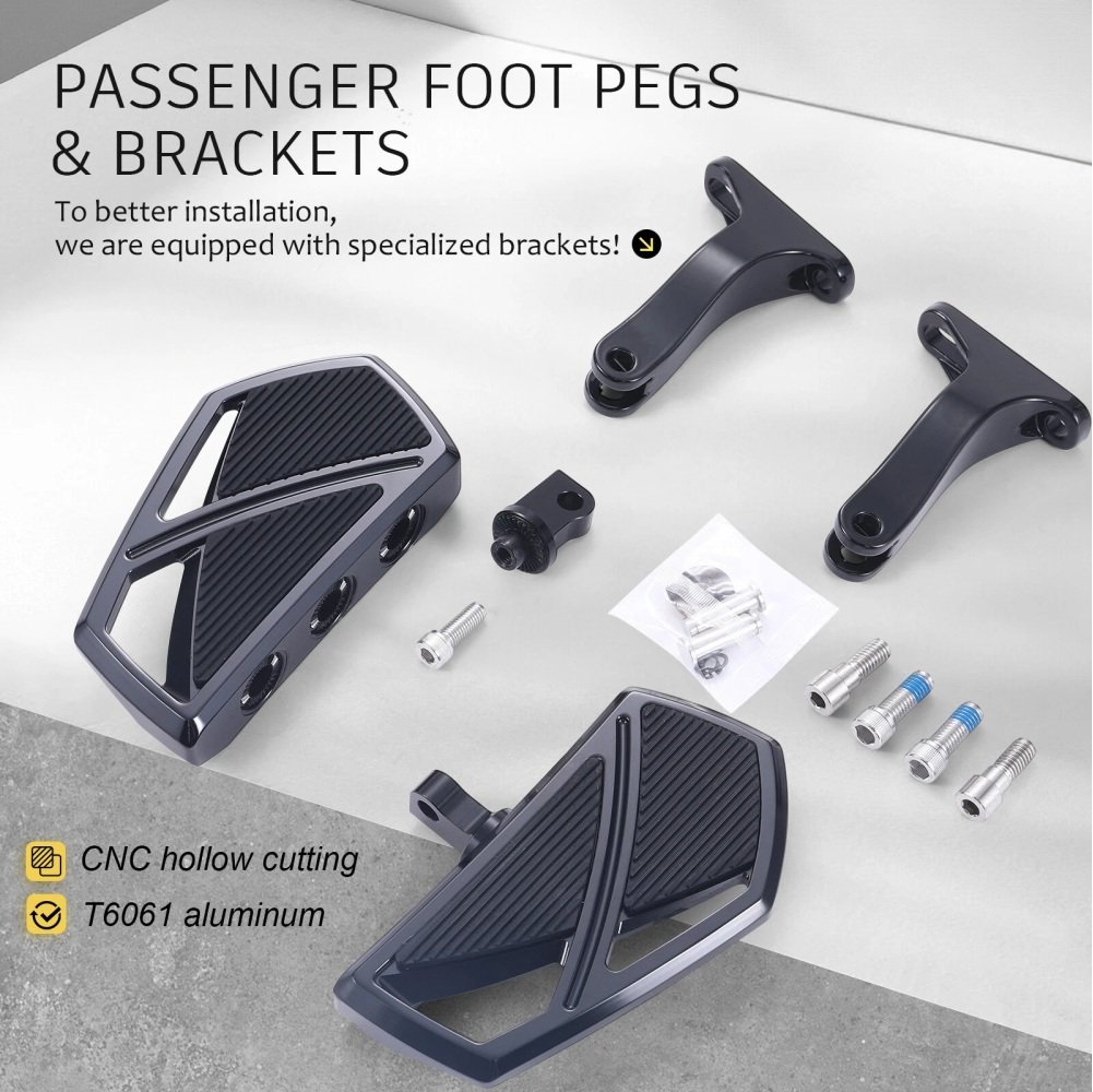 95-23 Harley Touring Phantom Floorboard Foot peg Pedals Kit Black - Image 4