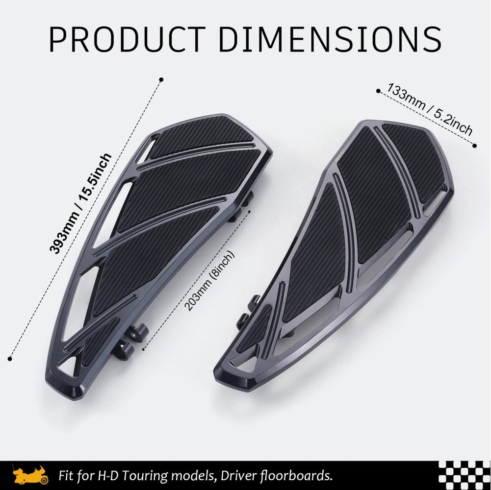 95-23 Harley Touring Phantom Floorboard Foot peg Pedals Kit Black - Image 3