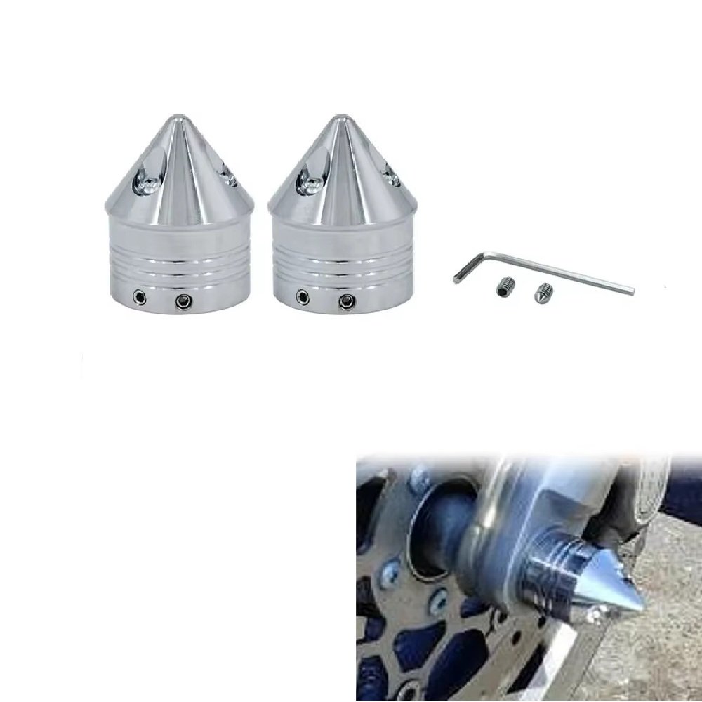 Front Axle Nut Cover Bolt For Universal Harley Motorcycle Chrome - Image 3