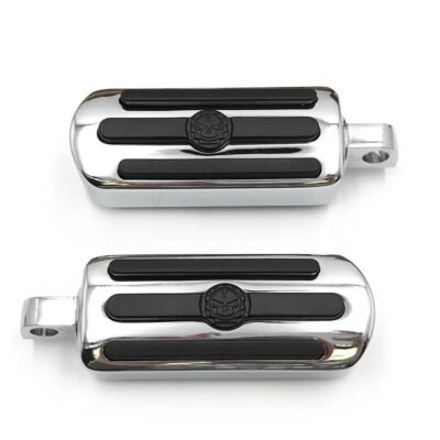 Gear Skull Harley Driver Passenger Footpegs Chrome