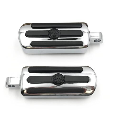 Gear Skull Harley Driver Passenger Footpegs Chrome