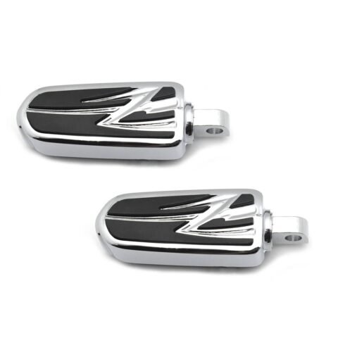 Tribal Design Harley Driver Passenger Footpegs Chrome