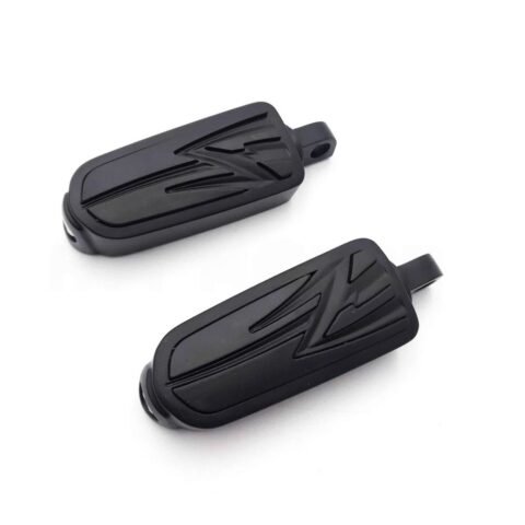 Tribal Design Harley Driver Passenger Footpegs Black