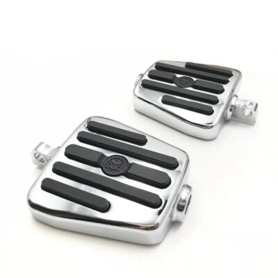 Gear Skull Harley Driver Passenger Wider Footpegs Chrome