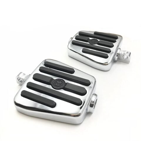 Gear Skull Harley Driver Passenger Wider Footpegs Chrome