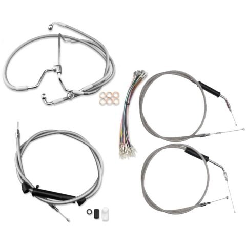 14-16″ Rise Handlebar Cable Kit Fits Touring 2000-2013 Non ABS Brake  Non Electric Grip Models