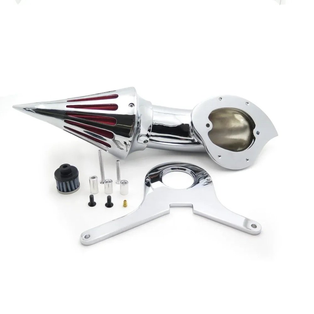 86-Up Honda Shadow Spike Air Intake Filter Kit Chrome - Image 3