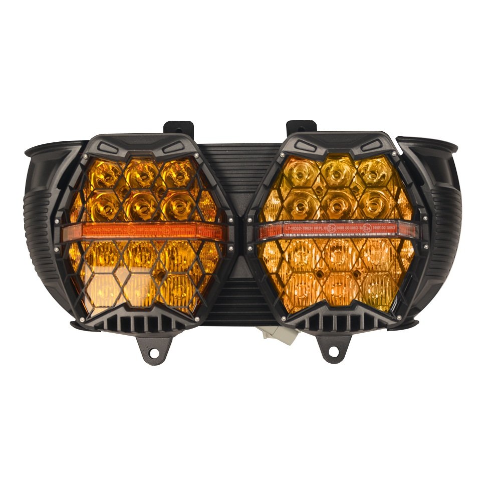 15-23 Road Glide Headlight Honey Comb New Design Yellow Lens