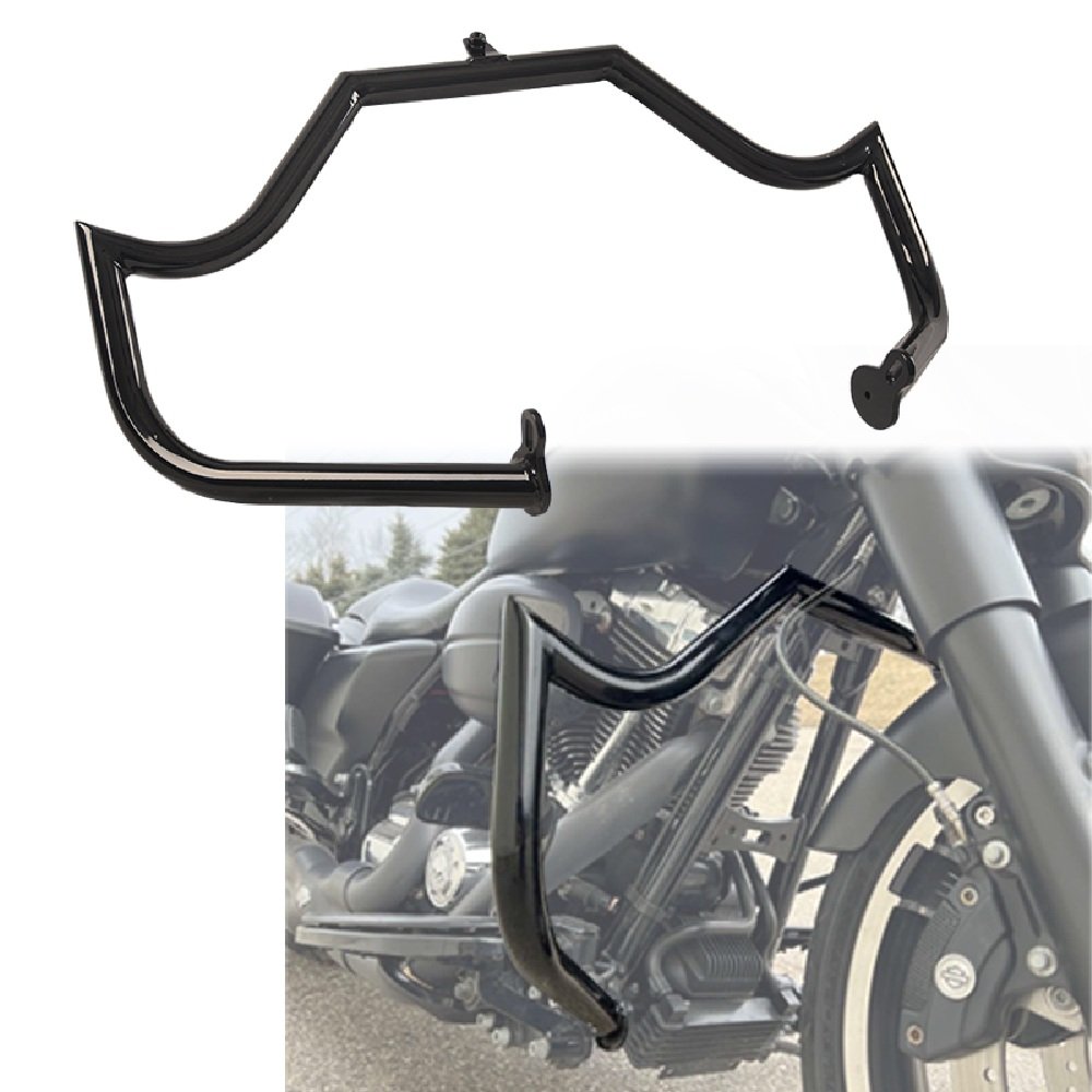 09-23 Street Glide Road King Meathook Engine Crash Bar 1.25″ Bar Diameter Black - Image 3