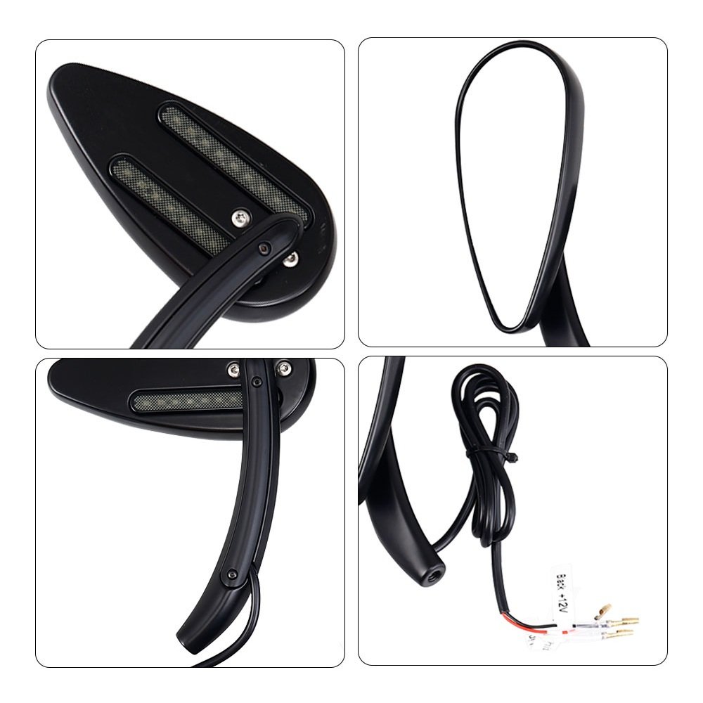 Universal Rear View Mirror with Turn Signal Light + Brake Light Indicator - Image 2