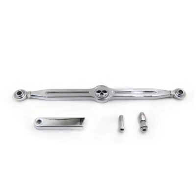 Gear Shift Linkage Skull Emblem Fits Harley Softail Touring Motorcycles Chrome